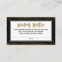 Luier Raffle Kaarten met Gouden Glitter Accents