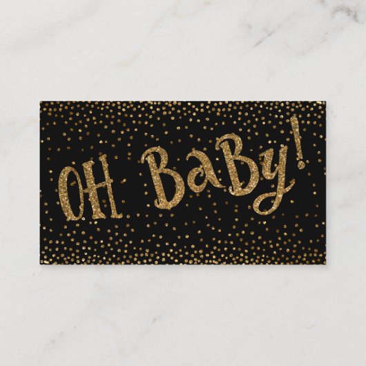 Luier Raffle Kaarten met Gouden Glitter Accents (Achterkant)