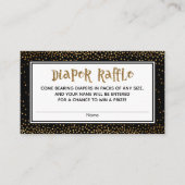 Luier Raffle Kaarten met Gouden Glitter Accents (Voorkant)