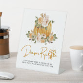 Luier Raffle Kleine Pompoen Herfst Baby shower Reclamebord Met Voetstuk (Insitu)