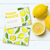 Luier Raffle Lemon Retro Baby shower Informatiekaartje