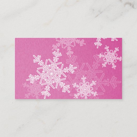 Luier Raffle Minimalistische Roze Sneeuwvlok Patro Informatiekaartje (Achterkant)