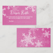 Luier Raffle Minimalistische Roze Sneeuwvlok Patro Informatiekaartje (Voorkant / Achterkant)