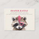 Luier Raffle Mohawk Raccoon Baby shower Informatiekaartje (Voorkant)