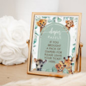 Luier Raffle Oerwoud Dieren Eucalyptus Spel Sign Poster