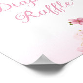 Luier Raffle roze Butterfly baby shower Poster (Hoek)