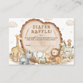 Luier Raffle Safari Dieren Baby shower Rustiek Informatiekaartje (Voorkant)