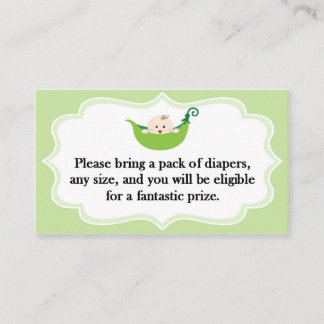 Luier Raffle Sweet Pea Baby shower kaart Visitekaartje