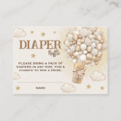 Luier Raffle Teddy Bear Boho ballonnen Informatiekaartje (Voorkant)