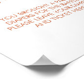 Luier Raffle teken minimale Boho hart terracotta Poster (Hoek)