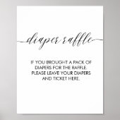 Luier Raffle teken Modern Minimalistisch Eenvoudig Poster (Voorkant)