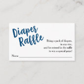 Luier Raffle Ticket-Blue Script Informatiekaartje (Voorkant)