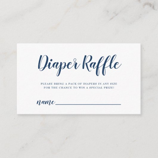 Luier Raffle Ticket Marine Blauw Polka Dot Informatiekaartje (Voorkant)