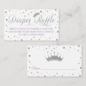 Luier Raffle Ticket, Prinses, Paarse Informatiekaartje (Voorkant / Achterkant)