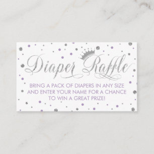 Luier Raffle Ticket, Prinses, Paarse Informatiekaartje