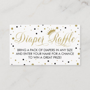 Luier Raffle Ticket, Prinses, Zwart Informatiekaartje