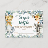 Luier Raffle Ticket Sage Groene Safari Thema Informatiekaartje (Voorkant)