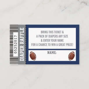 Luier Raffle Ticket, Sport, Football Baby shower Informatiekaartje