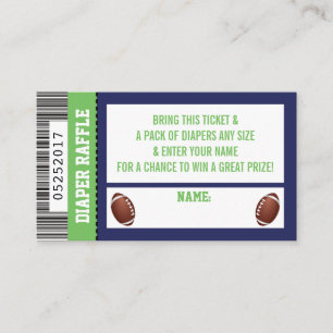 Luier Raffle Ticket, Sport, Football Baby shower Informatiekaartje