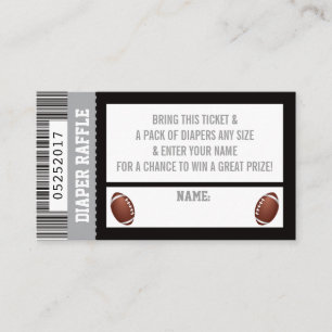 Luier Raffle Ticket, Sport, Football Baby shower Informatiekaartje