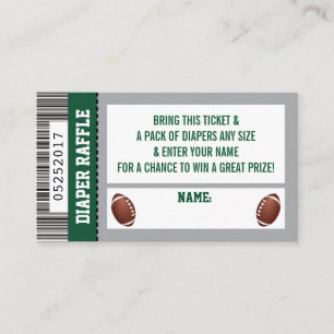Luier Raffle Ticket, Sport, Football Baby shower Informatiekaartje