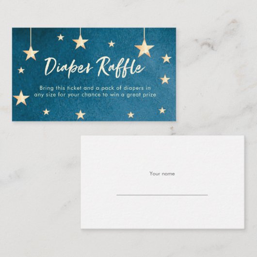 Luier Raffle ticket | Twinkle kleine ster Informatiekaartje (Voorkant / Achterkant)