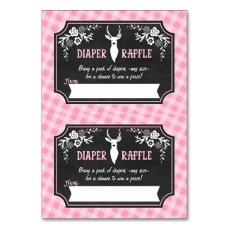 Luier Raffle Tickets - 2 per kaart - Woodland