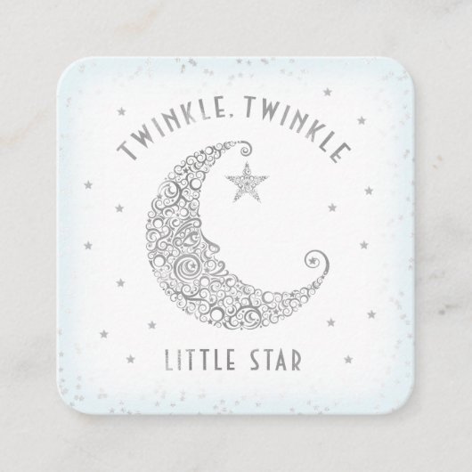 Luier Raffle Twinkle Little Star Baby shower Blauw Informatiekaartje (Voorkant)
