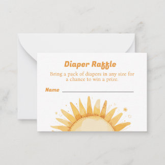 Luier Raffle voor Baby shower Sunshine Theme Notitiekaartje