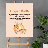 Luier verloting baby shower herfst pompoen blush r poster
