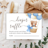 Luierloof | Teddy Bear Balloon Boy Baby shower Informatiekaartje