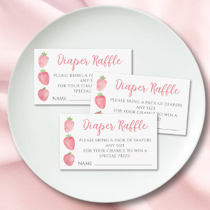 Luierloterij Aardbei Baby Shower Informatiekaartje