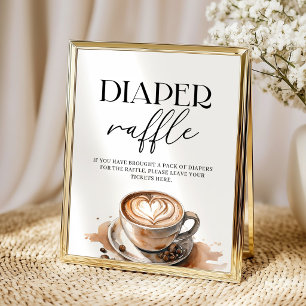 Luierloterij Baby Is Brewing Koffie Baby Shower Poster