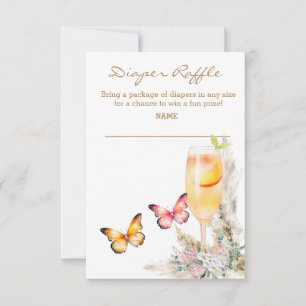 Luierloterij Bellini Vlinder Baby shower Kaart