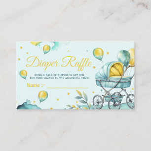 Luierloterij Blauwe Baby Shower Informatiekaartje