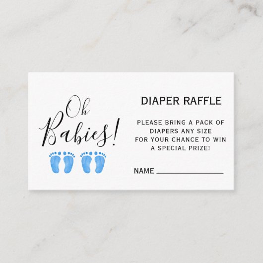 Luierloterij Blauwe Voeten Tweeling Jongens Baby S Informatiekaartje (Voorkant)