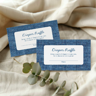 Luierloterij Blue Jean Baby Denim Baby Shower Informatiekaartje