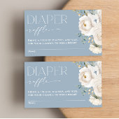 Luierloterij boho stoffig blauw wit bloemen elegan informatiekaartje