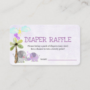 Luierloterij Gedicht Olifant Moeder en Baby Shower Informatiekaartje