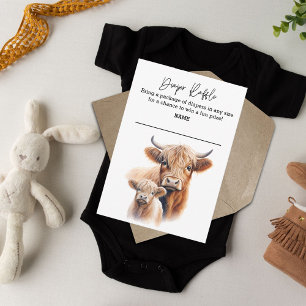 Luierloterij  Highland Koe Baby Shower  Kaart