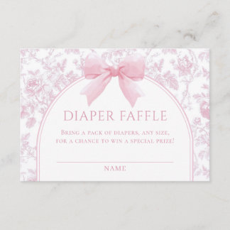 Luierloterij Roze Strik Baby Shower Bijlagekaart  Informatiekaartje