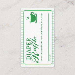 Luierloterijkaarten - Vintage Green Coffee Shop Informatiekaartje