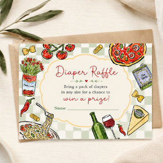 Luierraffle Bijlagekaart | Italiaanse Baby Shower Informatiekaartje