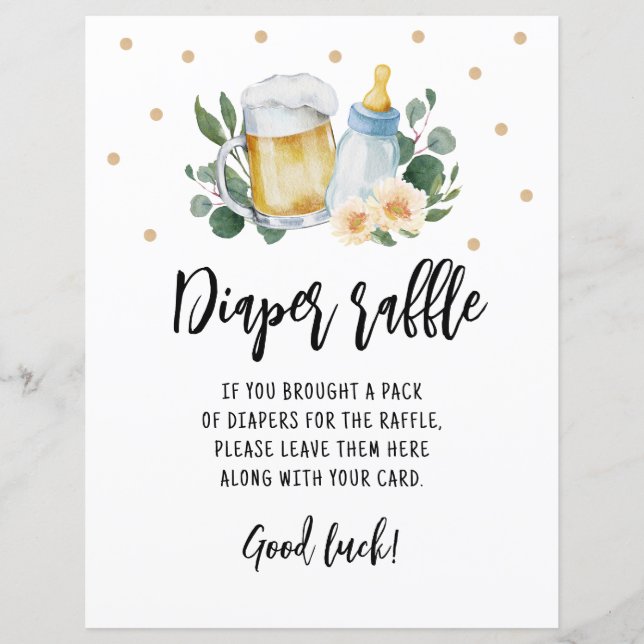 Luierraffle bord spel Baby Is Brewing Greenery (Voorkant)