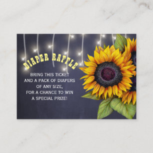 Luierraffle zonnebloemen baby shower kaart