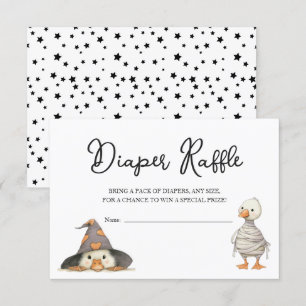 Luiers Raffle ticket halloween gans Baby Shower  Informatiekaartje