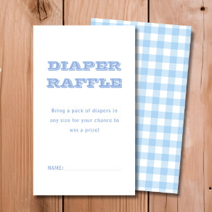 Luierscheur Blue Plaid-Baby shower Informatiekaartje