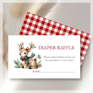 Luierscheur   Christmas Reindeer Baby shower Informatiekaartje