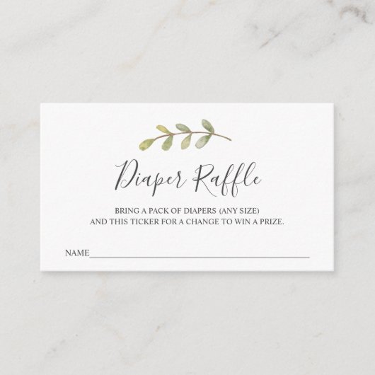 Luierspoelkaartje voor Baby shower Informatiekaartje (Voorkant)