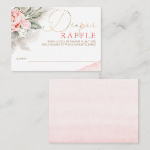 Luierspoeltje Zacht roze Baby shower Ticket Informatiekaartje